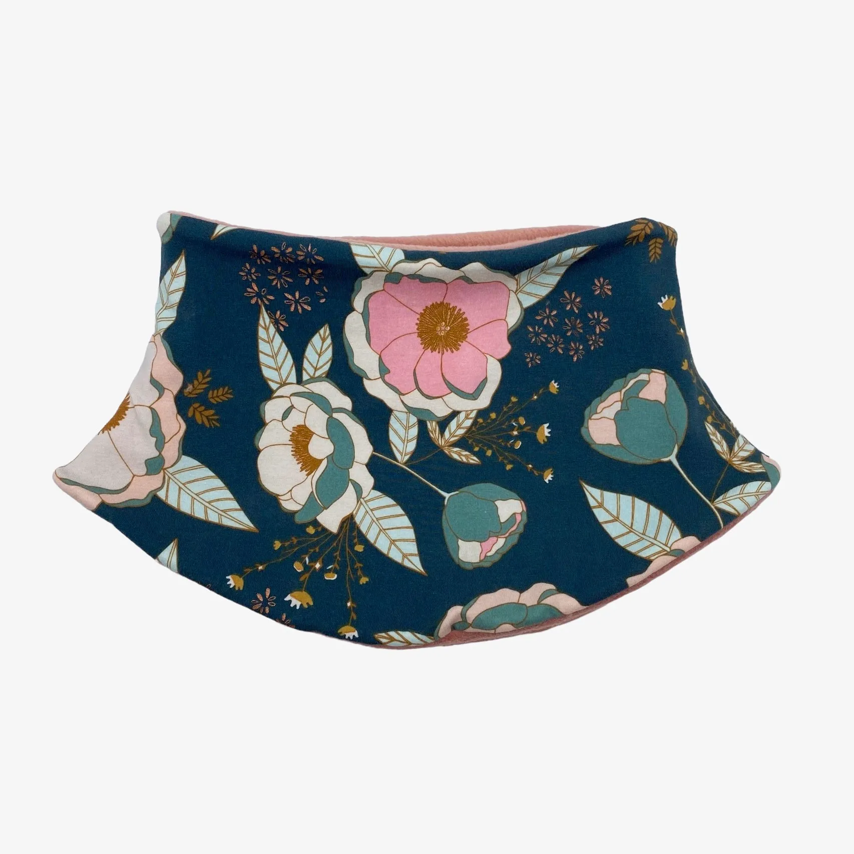 Adult Handmade Neck Warmer Floral with Rose Gold Accents