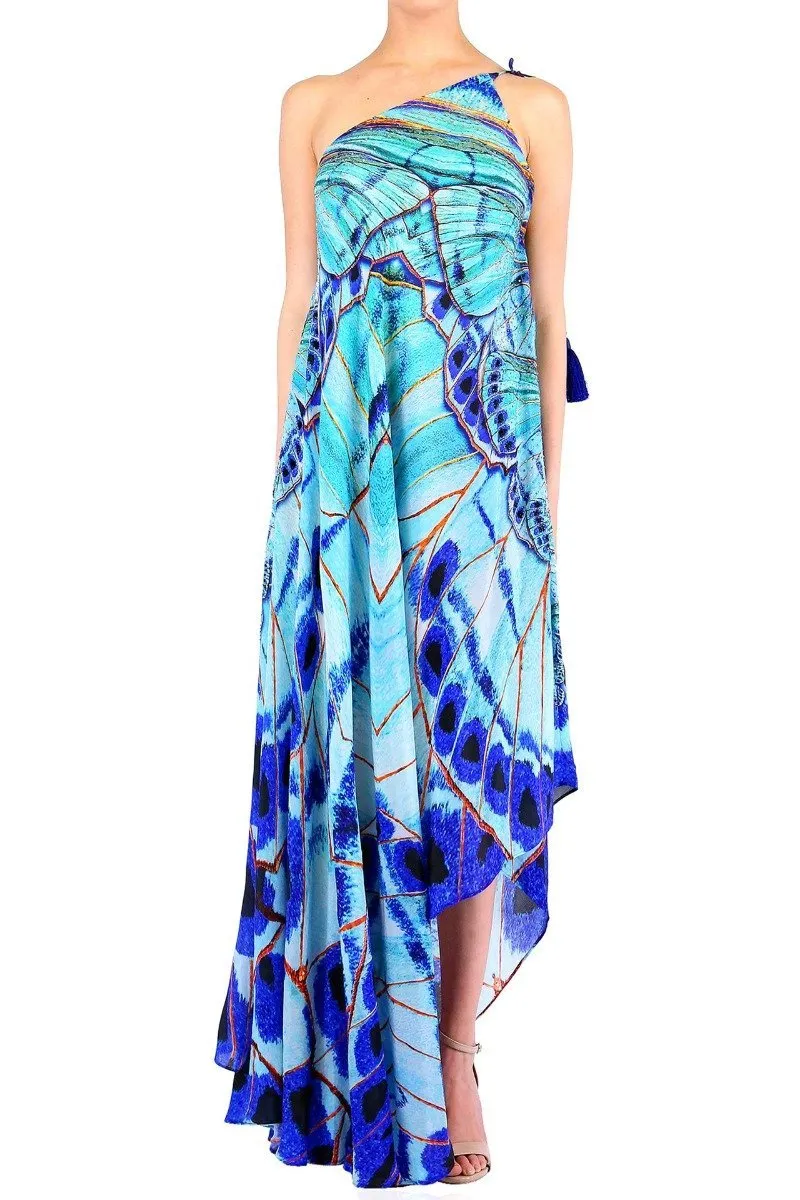 Annabella Butterfly Print Beach Maxi Dress