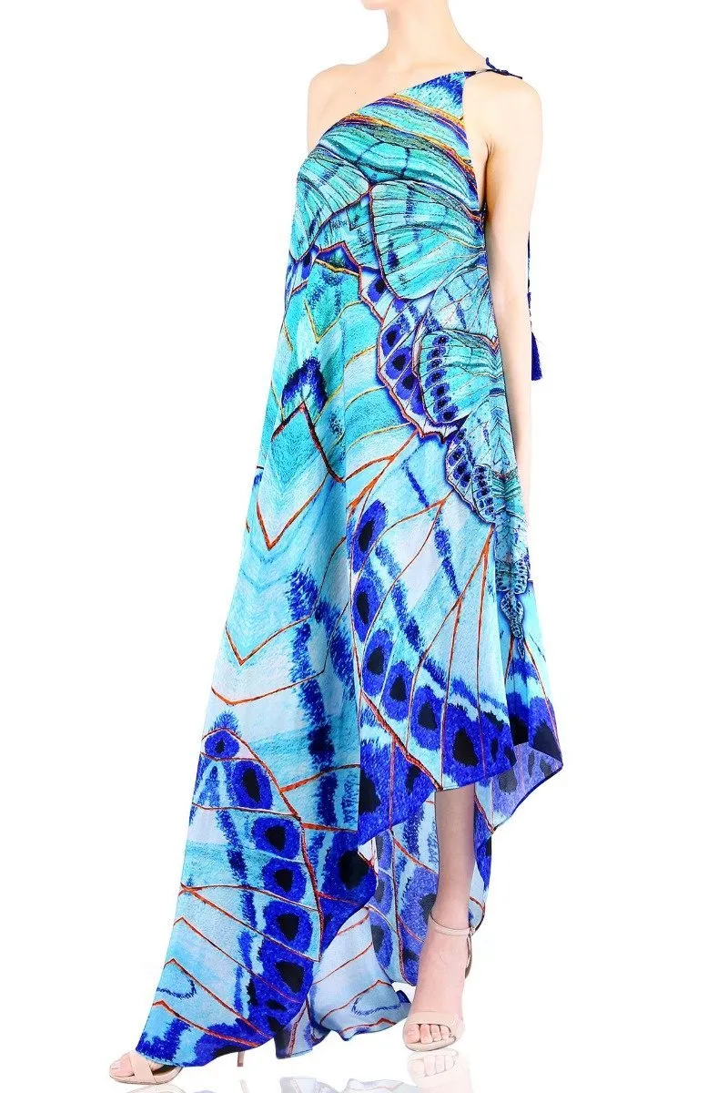Annabella Butterfly Print Beach Maxi Dress