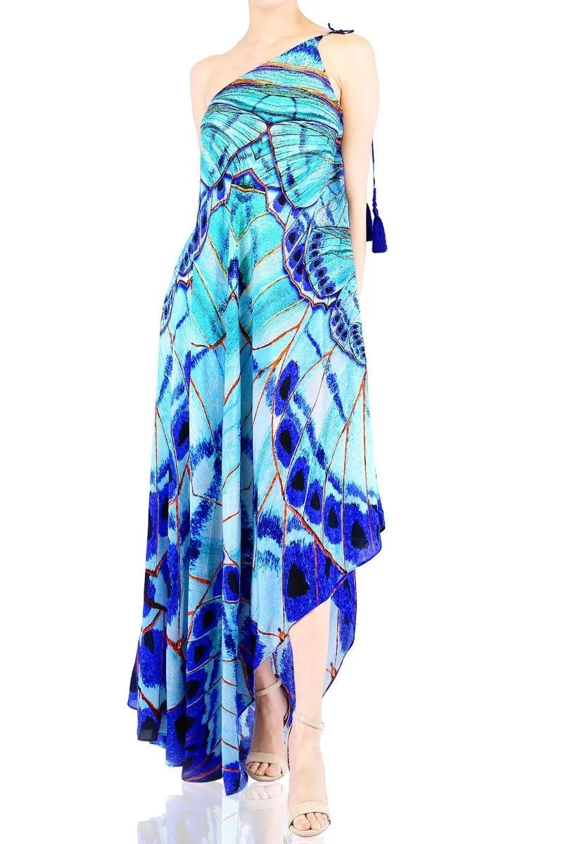 Annabella Butterfly Print Beach Maxi Dress