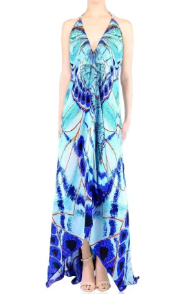Annabella Butterfly Print Beach Maxi Dress