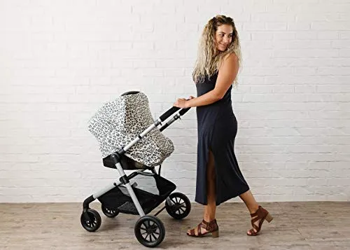 Baby Car Seat Cover Canopy and Nursing Cover Multi-Use Stretchy 5 in 1 Gift"Zara" by Copper Pearl