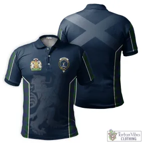 Barclay Tartan Men's Polo Shirt with Family Crest and Lion Rampant Vibes Sport Style