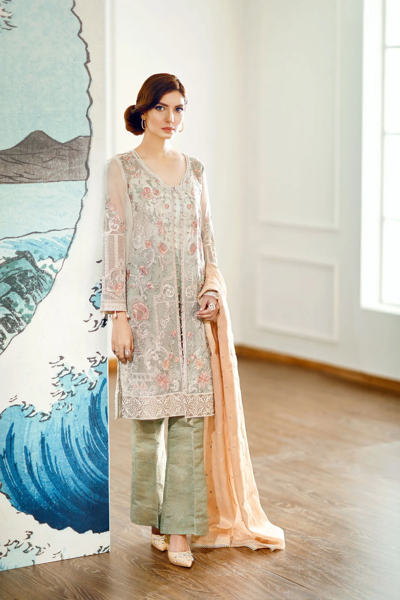 Baroque Luxury Chiffon Festive Edition – Moss Green