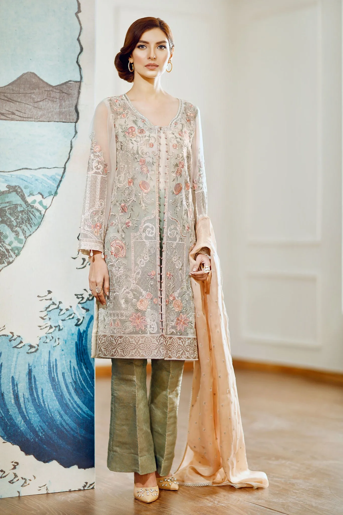 Baroque Luxury Chiffon Festive Edition – Moss Green