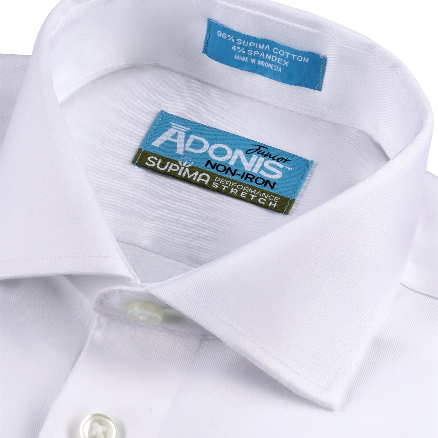 Boys Classic Fit Non Iron Cotton "Supima Performance Stretch Twill" Button Cuff Dress Shirt