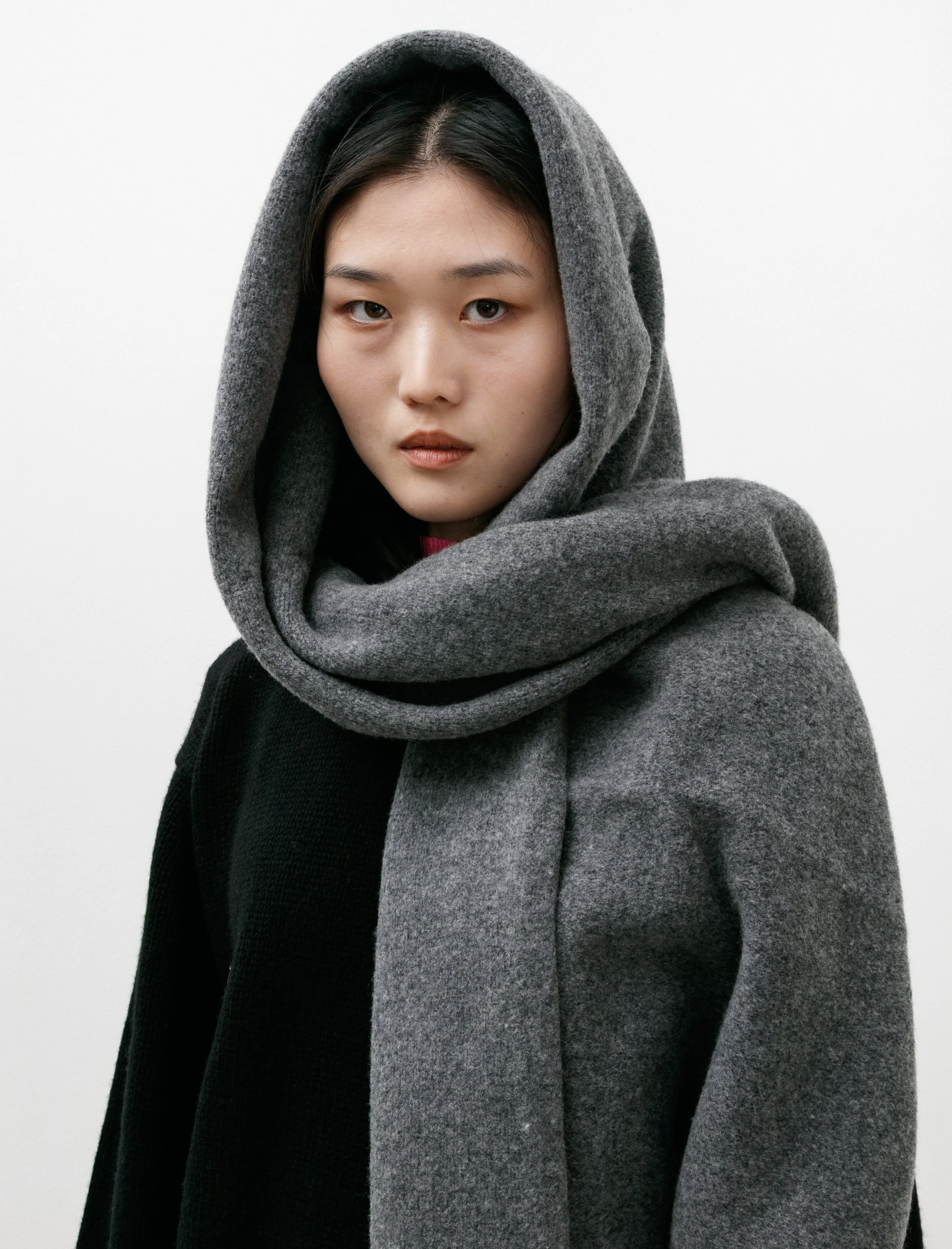 Brea Oversized Felted Scarf Derby Grey