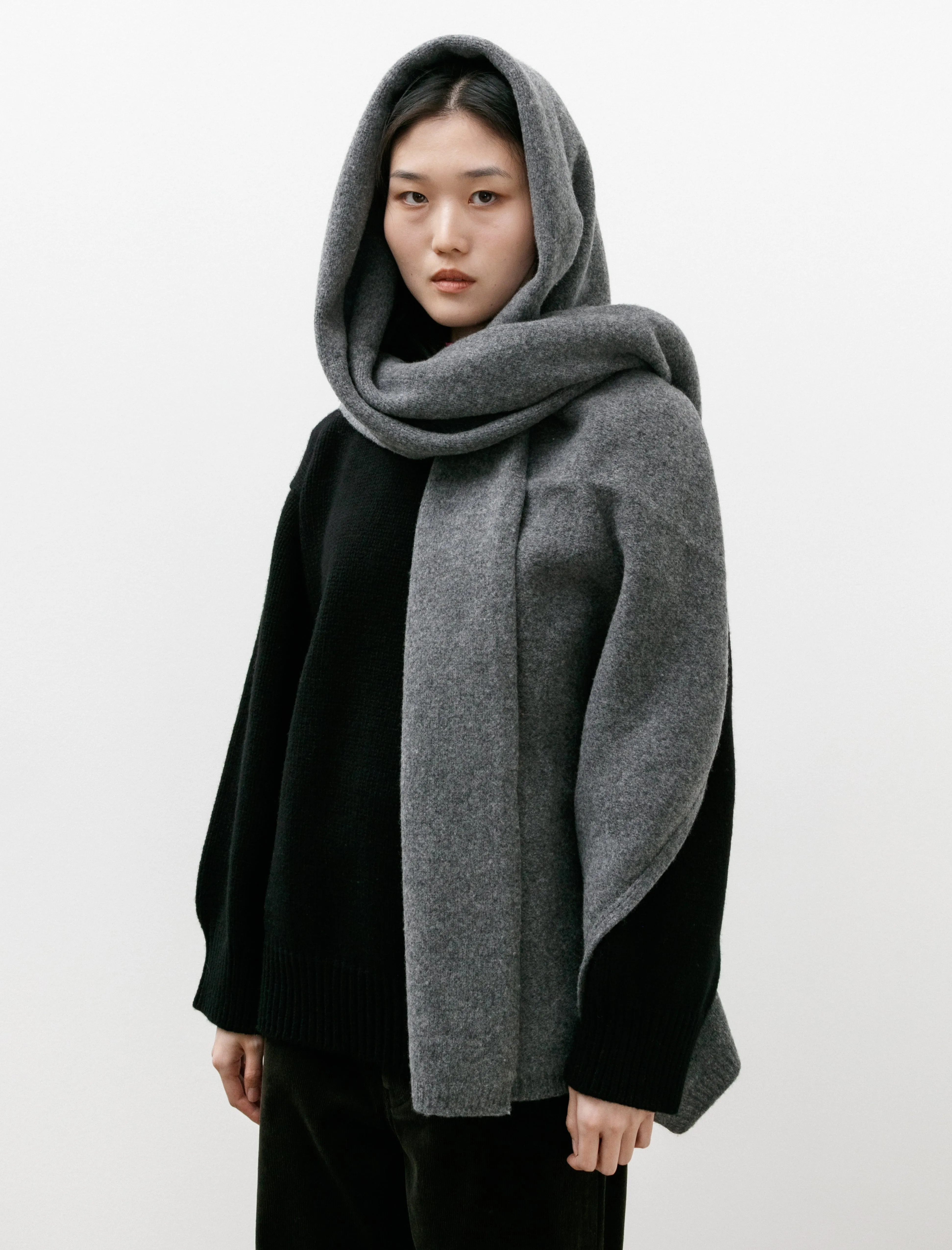 Brea Oversized Felted Scarf Derby Grey