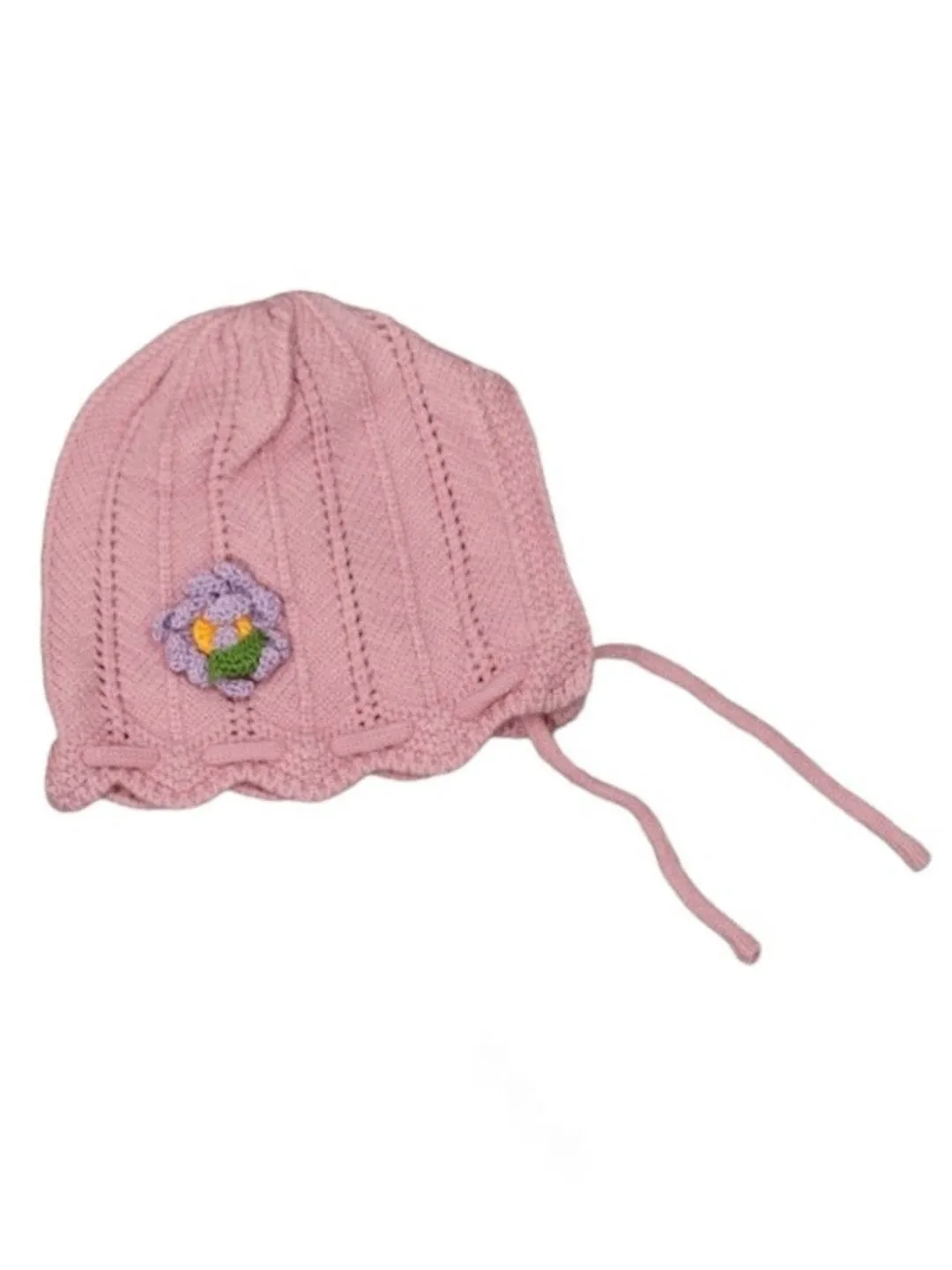 Charming Knit Beanie & Scarf Set with Floral Accent for Girls