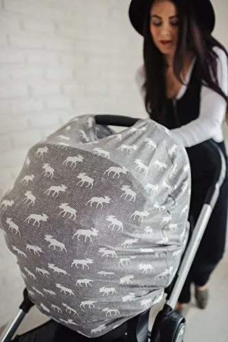 Copper Pearl Baby Car Seat Cover Canopy and Nursing Cover Multi-Use Stretchy 5 in 1 Gift"Scout", 4.8 Ounces