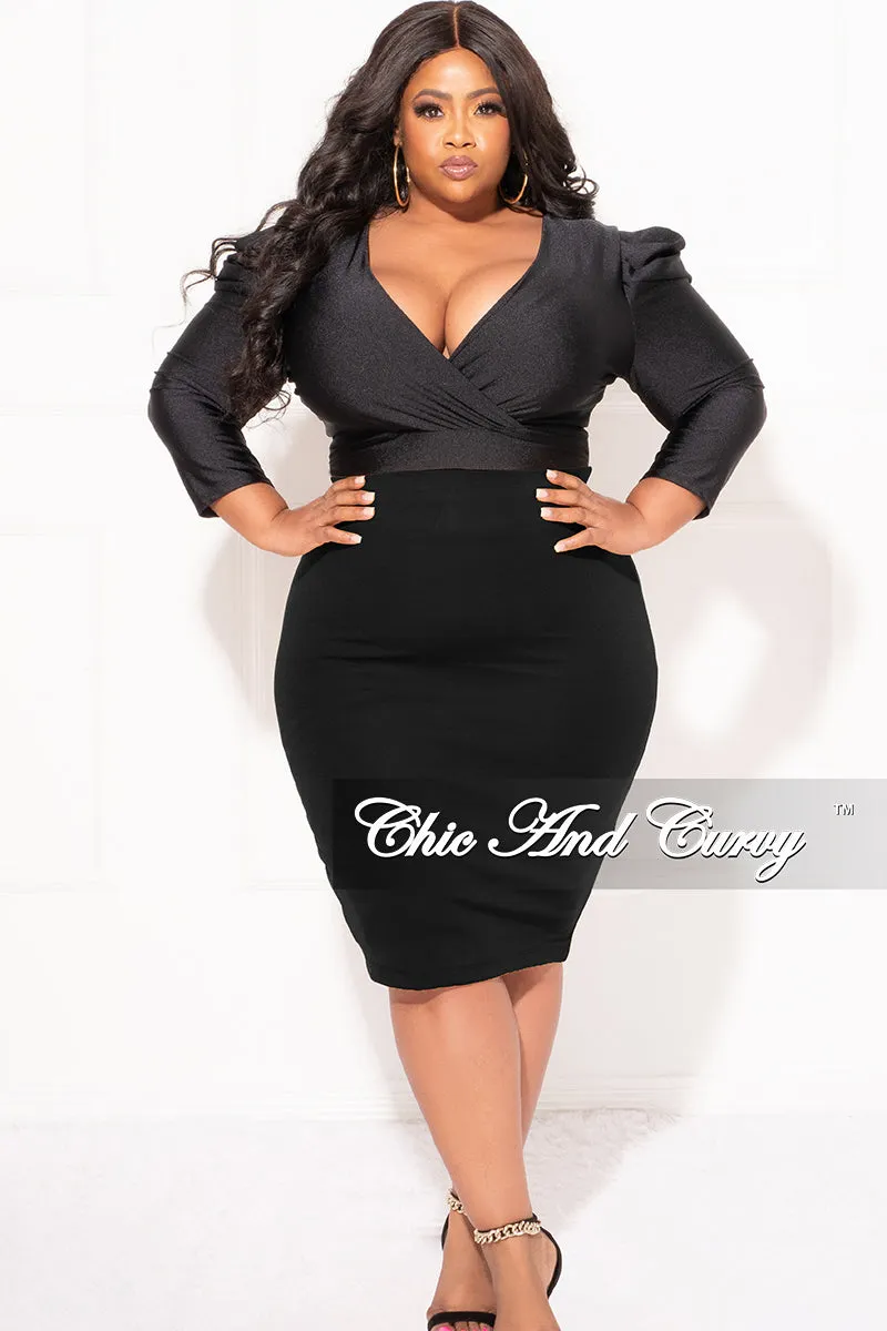 Final Sale Plus Size Pencil Skirt in Black