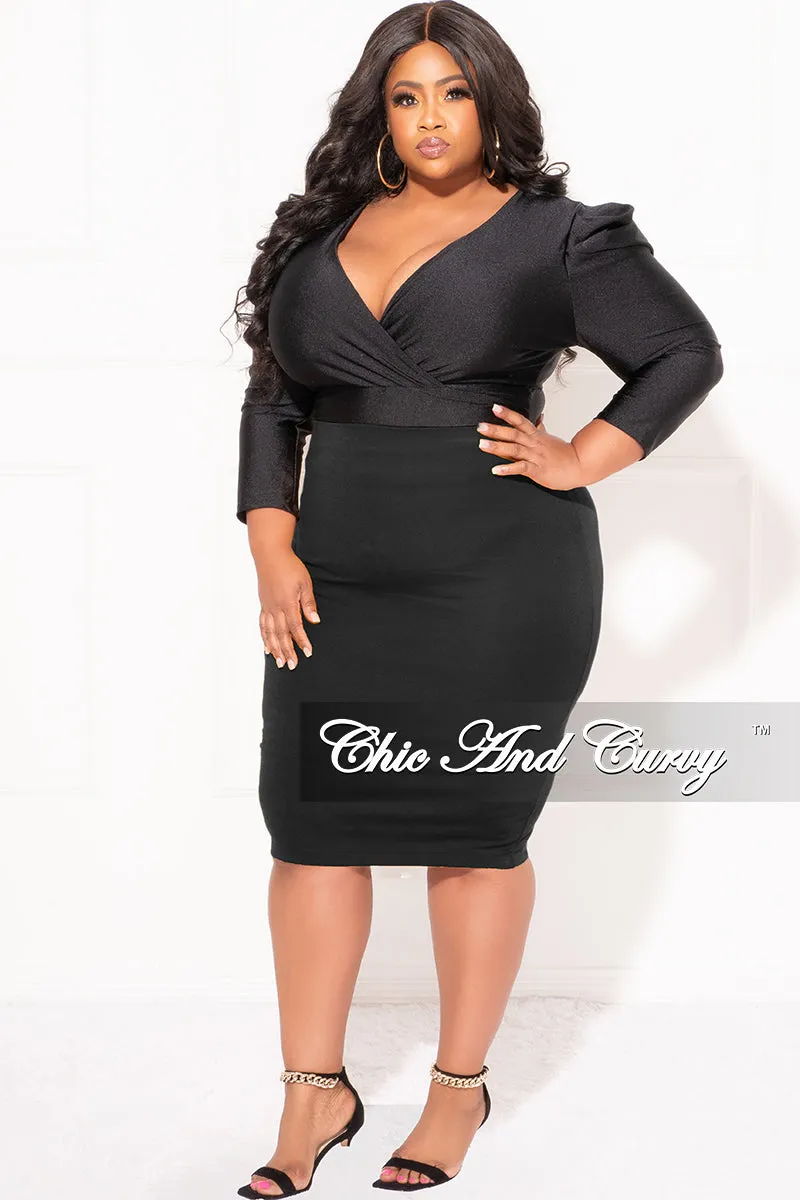 Final Sale Plus Size Pencil Skirt in Black