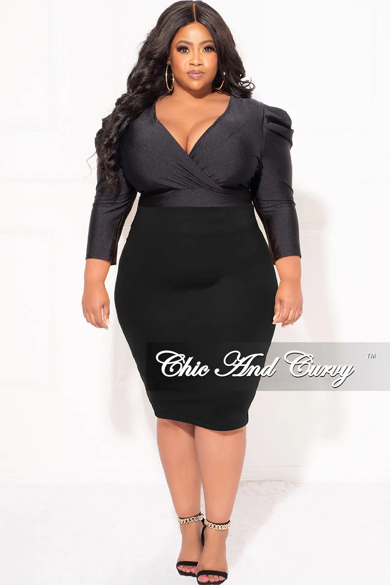 Final Sale Plus Size Pencil Skirt in Black