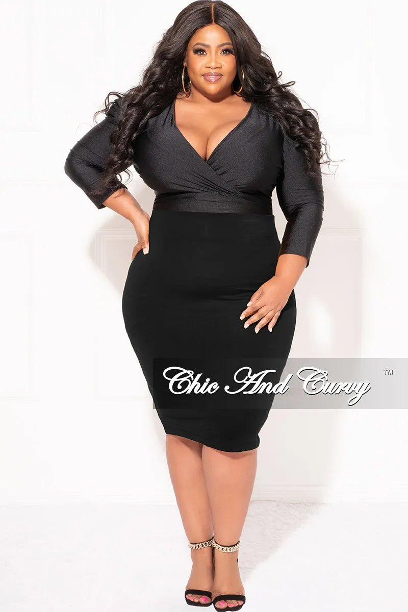 Final Sale Plus Size Pencil Skirt in Black