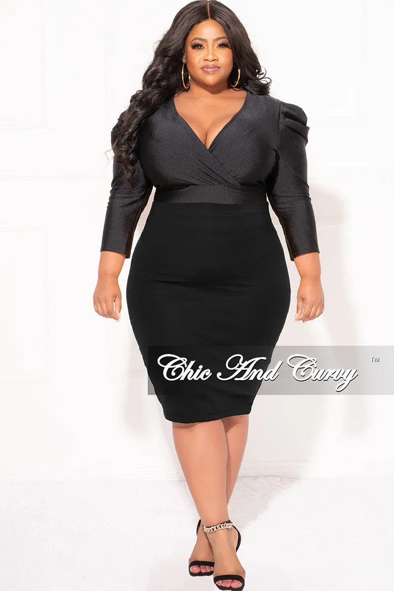 Final Sale Plus Size Pencil Skirt in Black