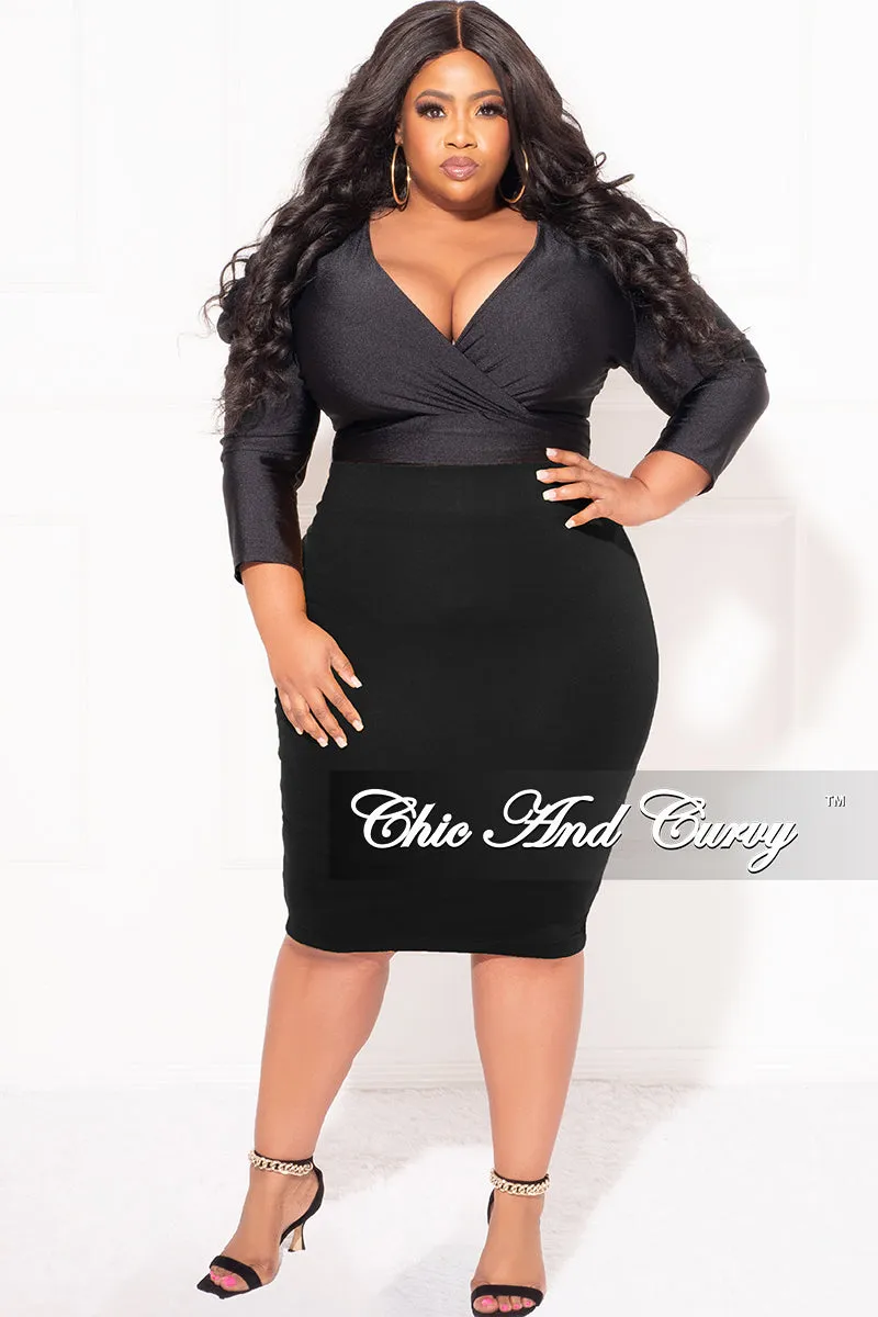 Final Sale Plus Size Pencil Skirt in Black