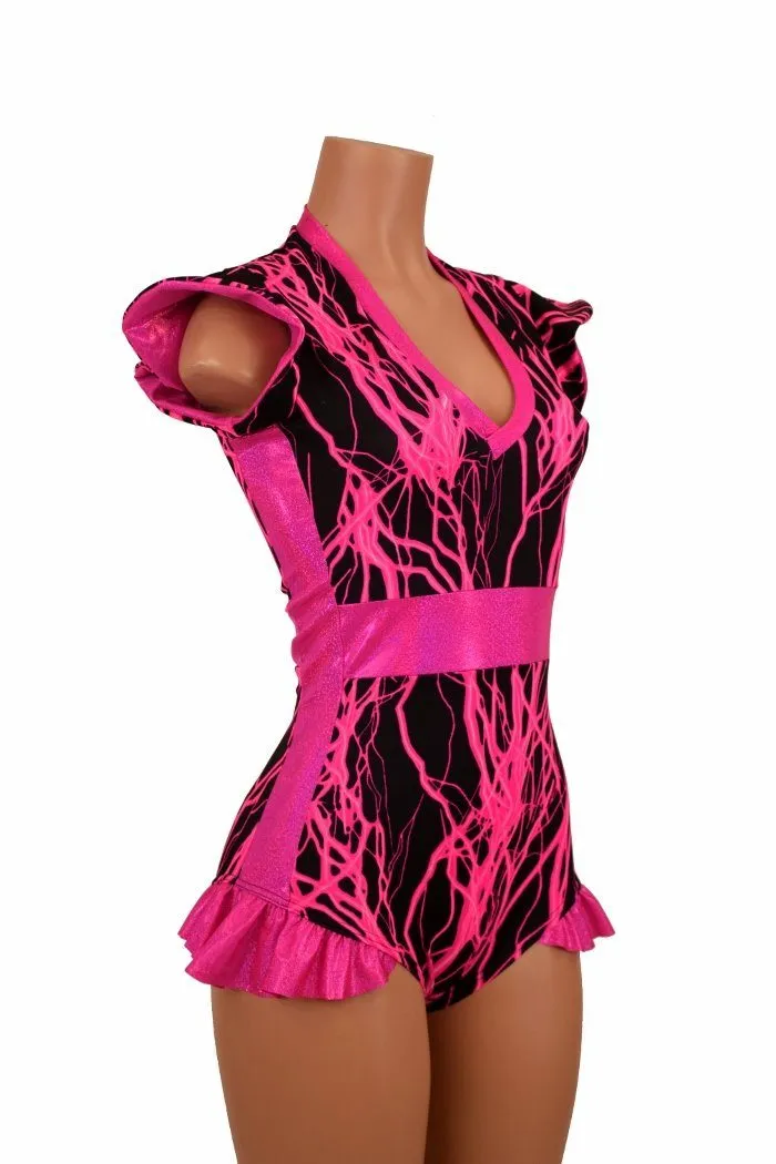 Flip Sleeve Paneled Lightning Romper