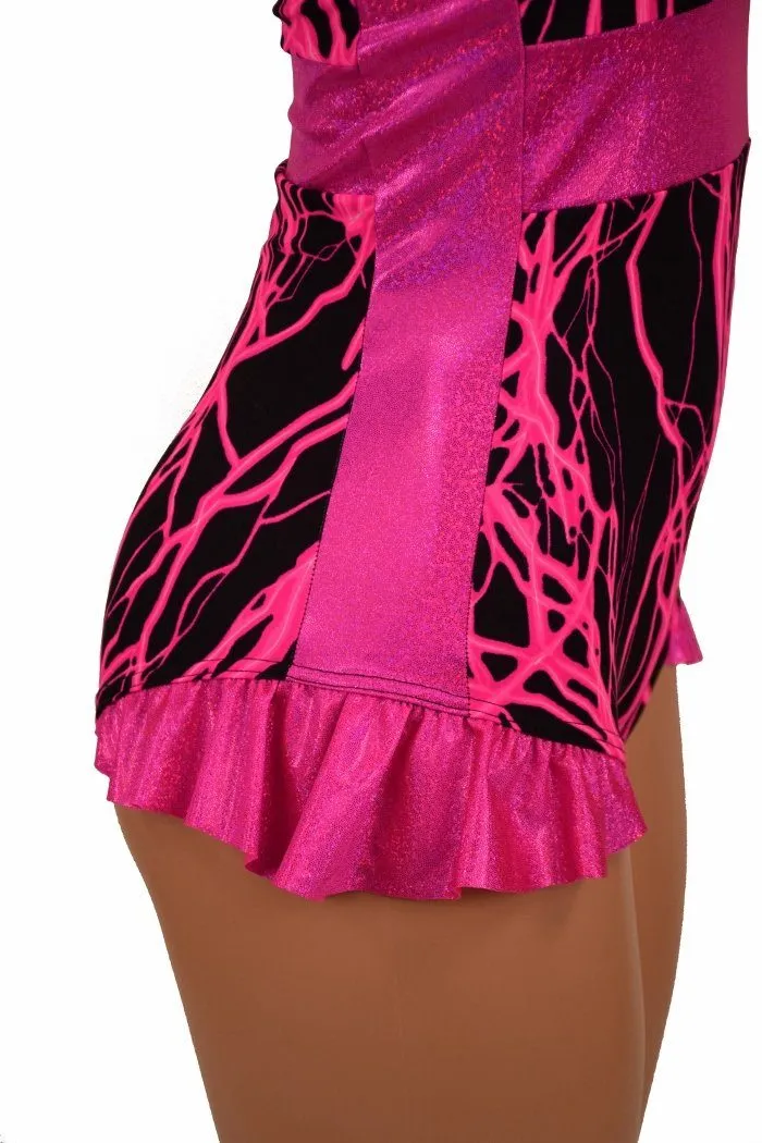 Flip Sleeve Paneled Lightning Romper