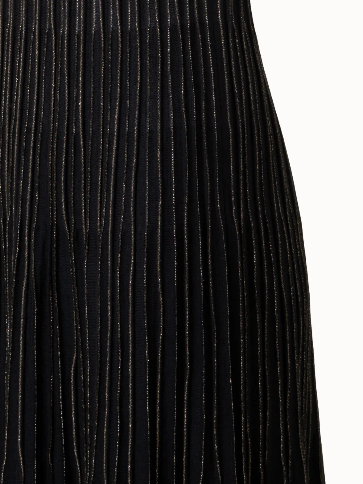 Knit Dress with Golden Lurex Stripes