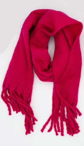 Knit Oversized Scarf  - Raspberry
