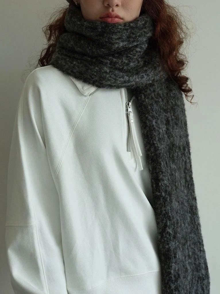 Ladies Black & Grey Color Block Soft Scarf YN019