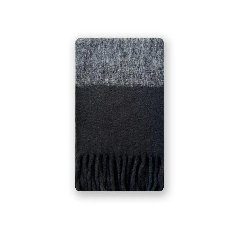 Ladies Black & Grey Color Block Soft Scarf YN019