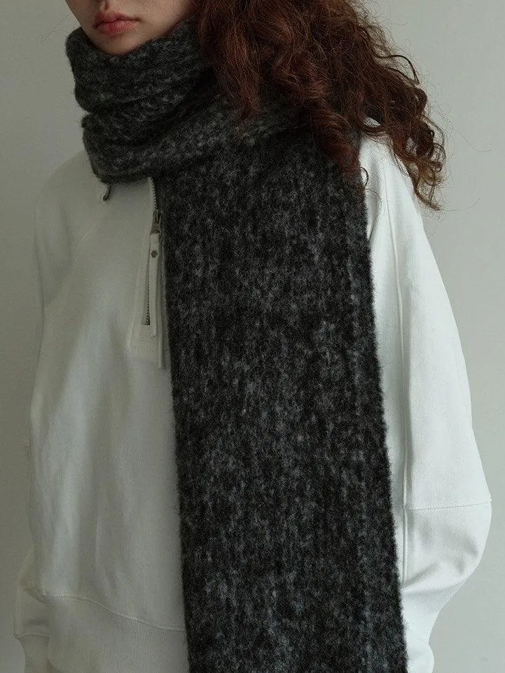 Ladies Black & Grey Color Block Soft Scarf YN019