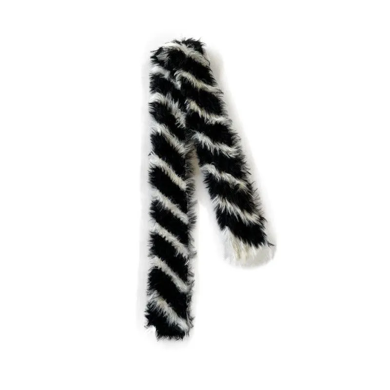 Ladies Color Block Stripe Kint Scarves YW4036