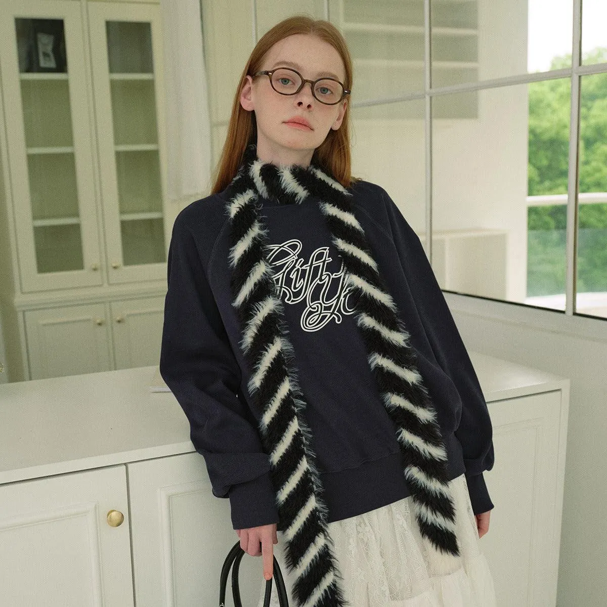 Ladies Color Block Stripe Kint Scarves YW4036