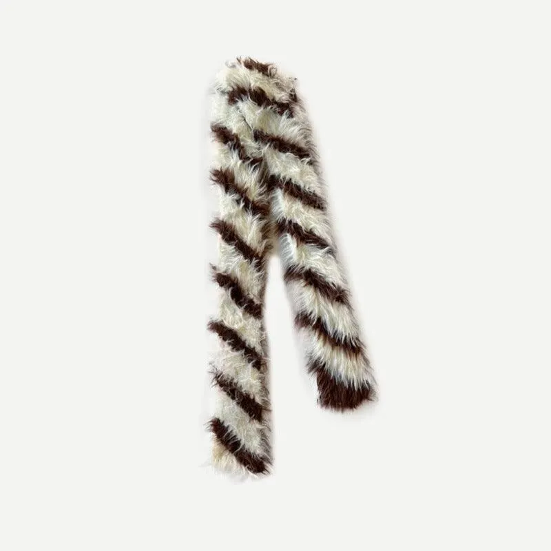 Ladies Color Block Stripe Kint Scarves YW4036