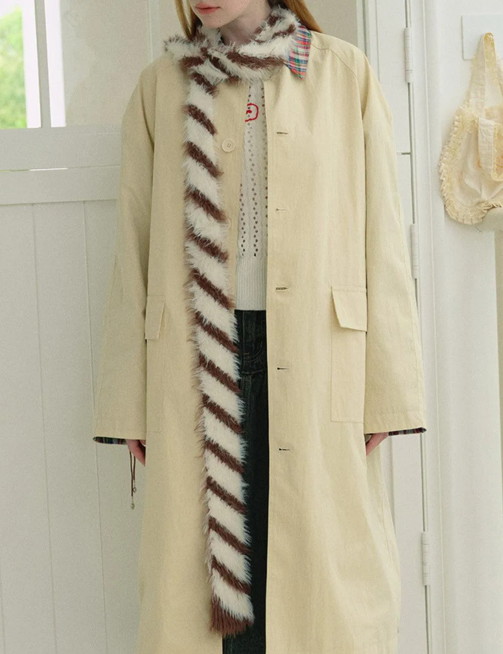 Ladies Color Block Stripe Kint Scarves YW4036