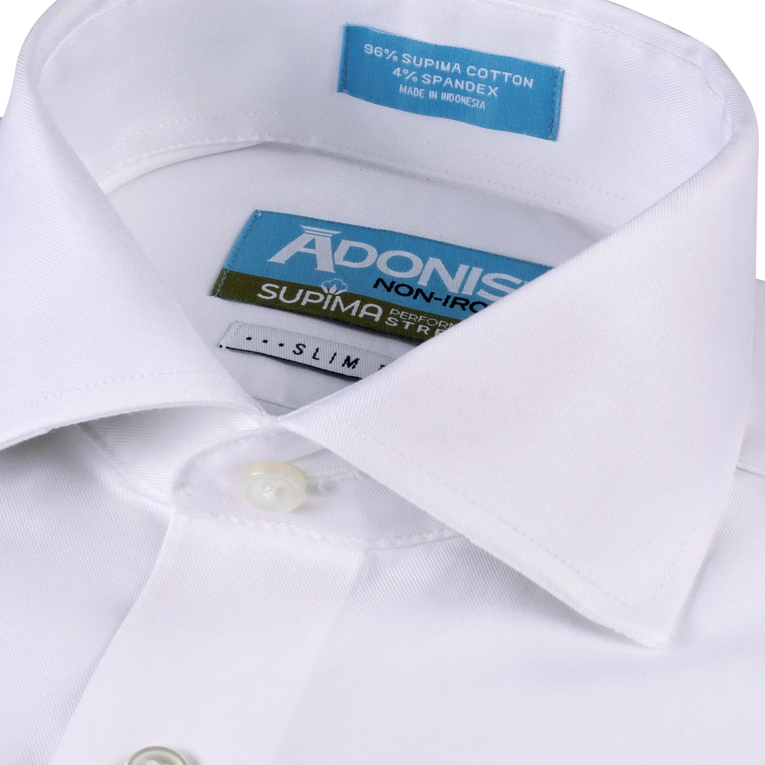 Mens Slim Fit Non Iron Cotton "Supima Performance Stretch Twill" Dress Shirt