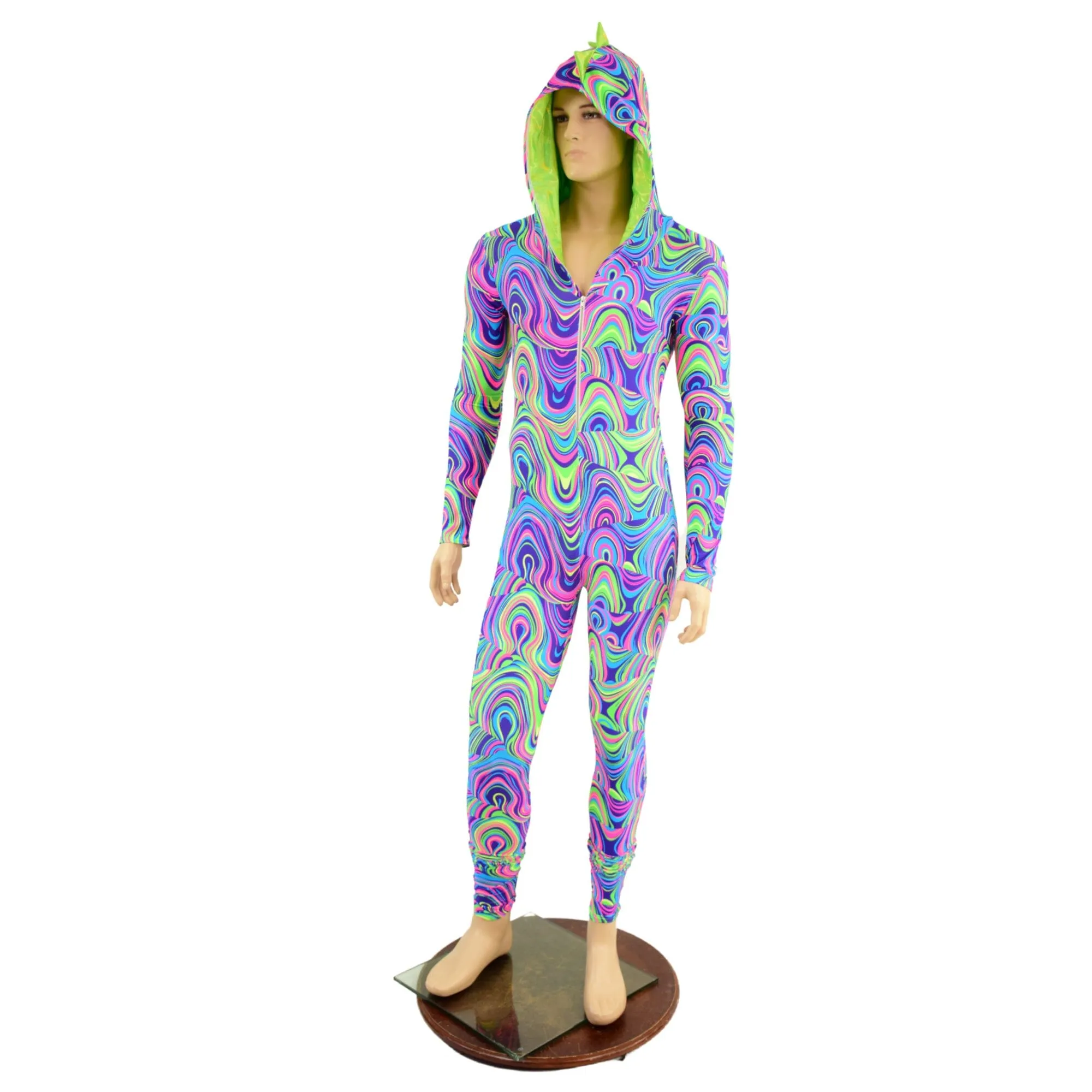 Mens UV Glow Worm Dragon Catsuit