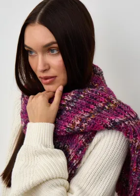 Oversized Alpaca Wool Scarf - Fucsia