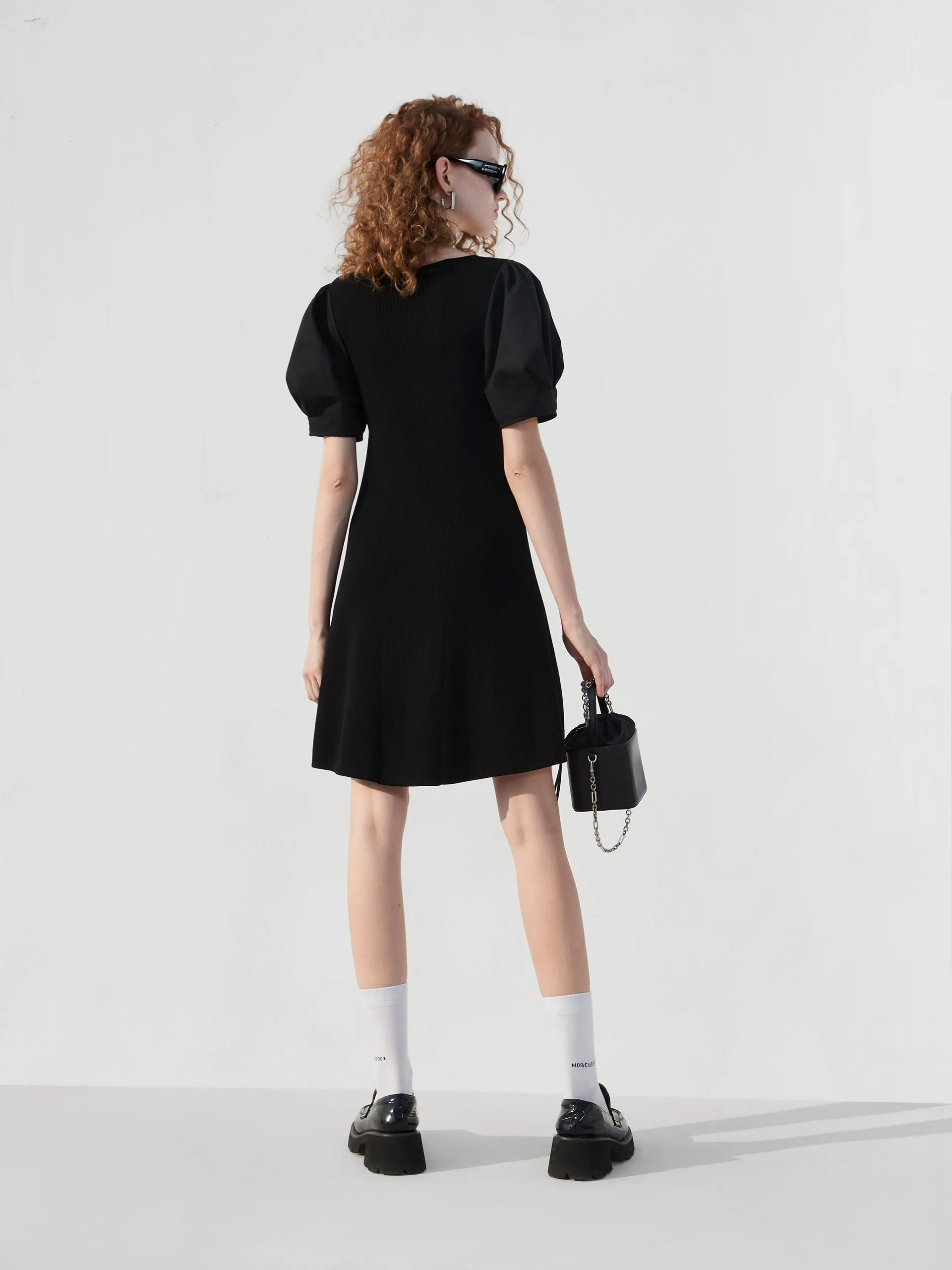Puff Sleeve Mini Dress
