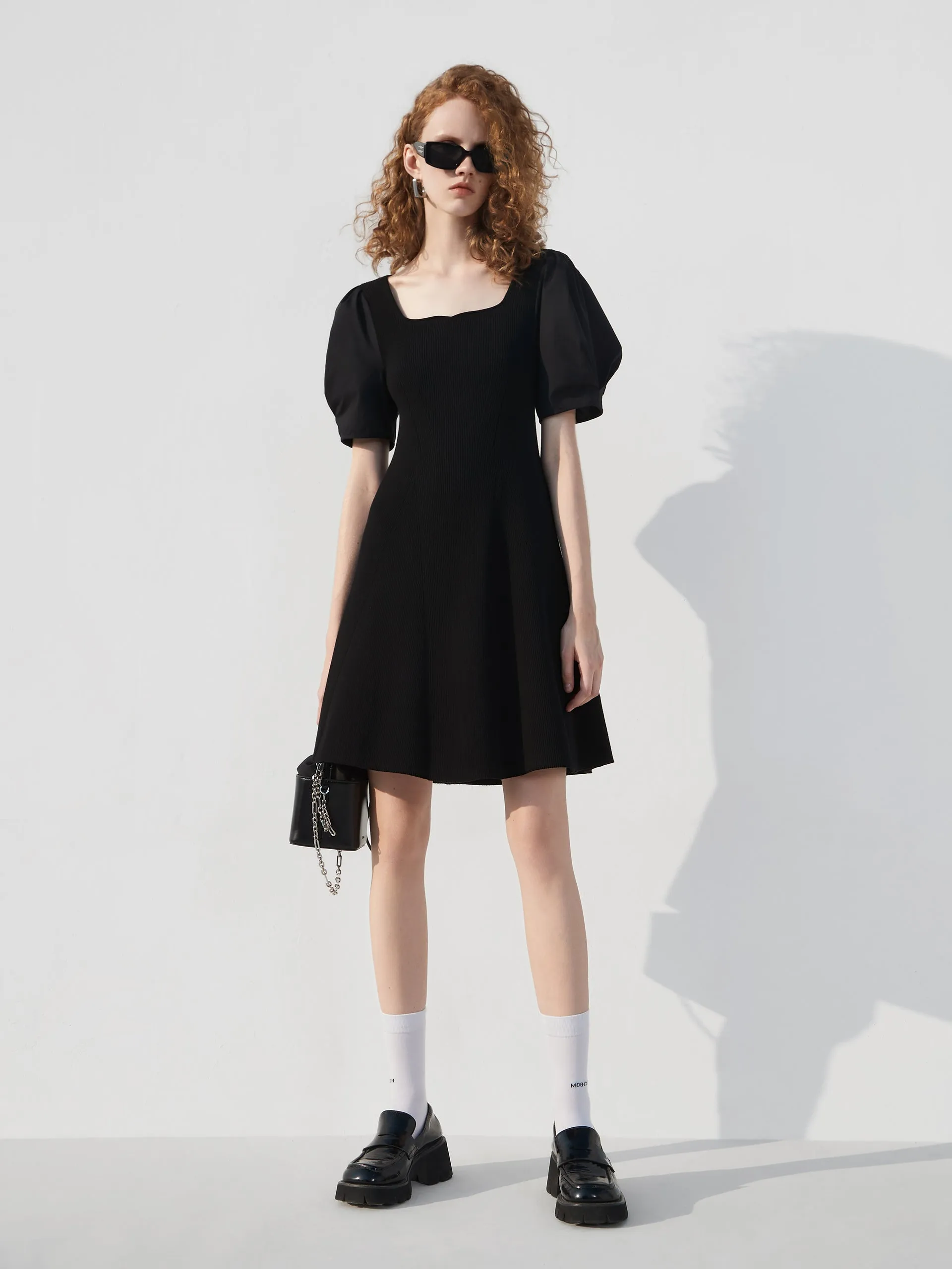 Puff Sleeve Mini Dress