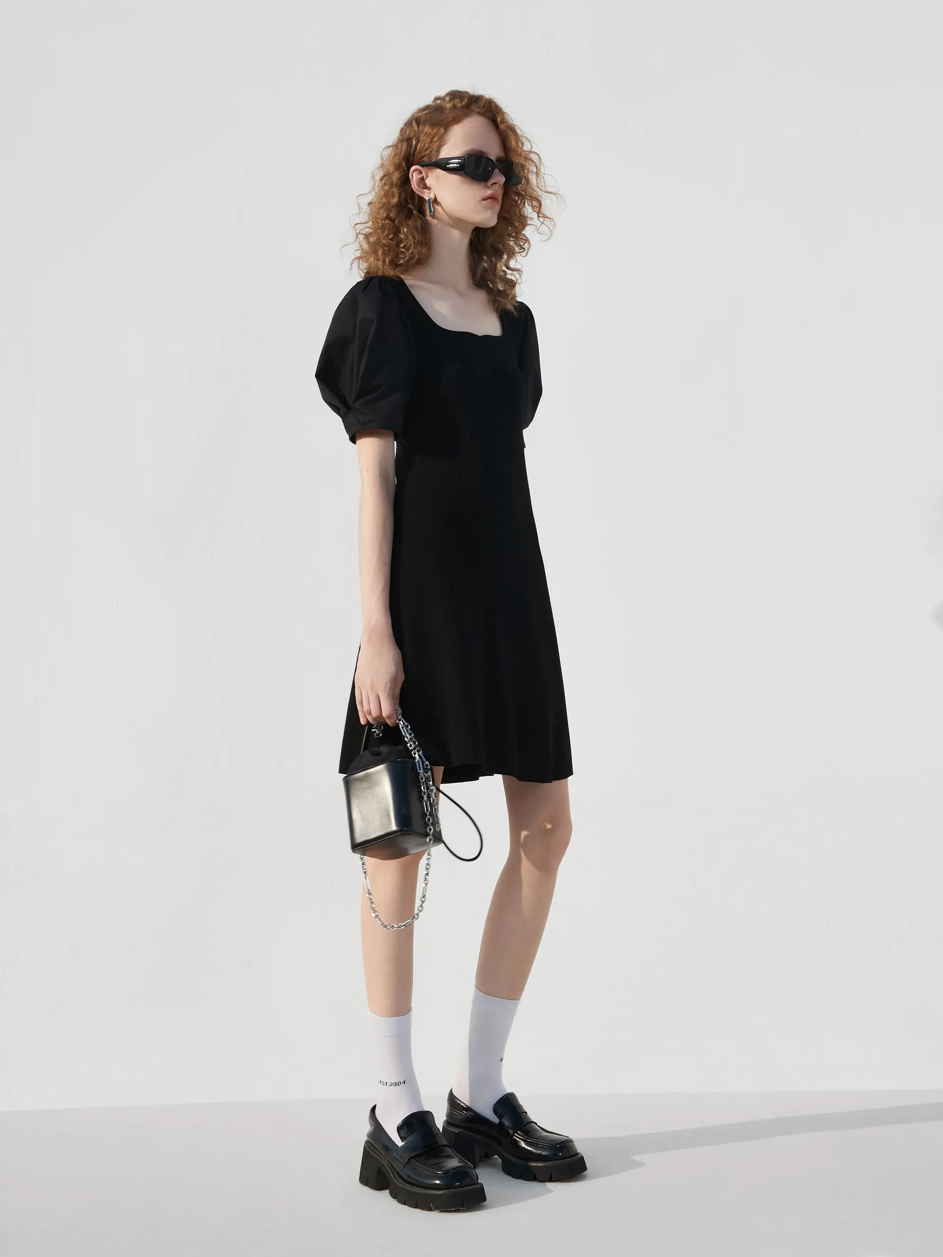 Puff Sleeve Mini Dress