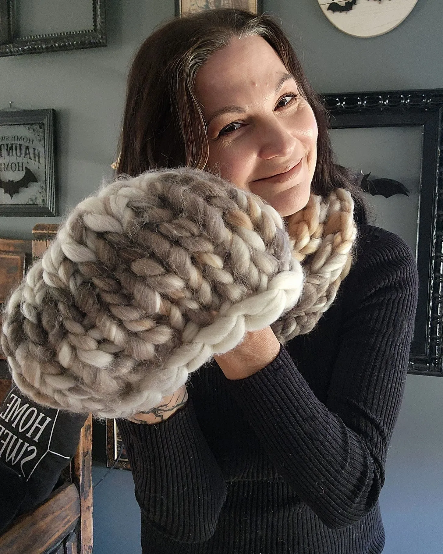 "Smoke and Ash"  Hand Knit Beanie Hat