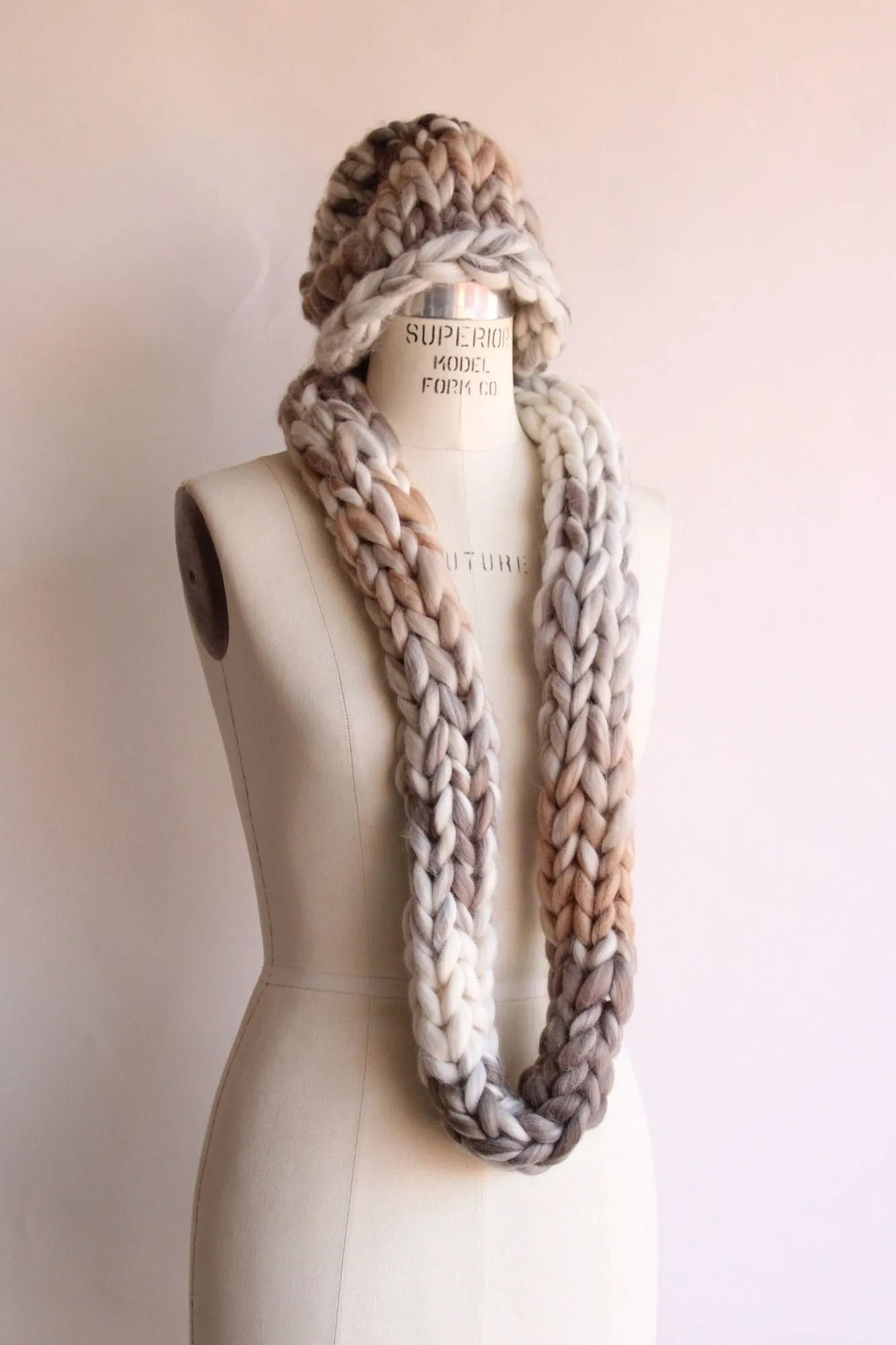 "Smoke and Ash"  Hand Knit Beanie Hat