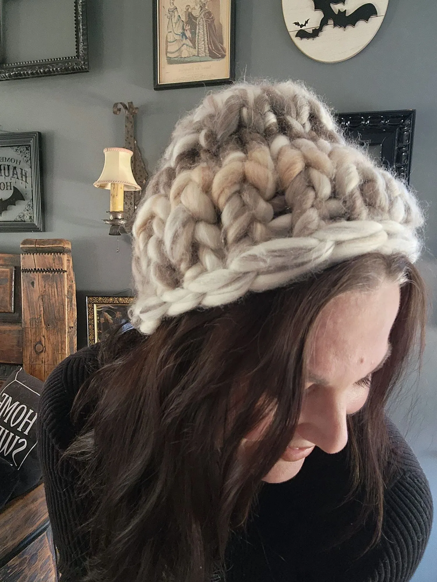"Smoke and Ash"  Hand Knit Beanie Hat