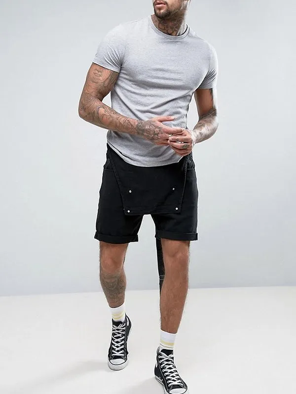 Retro  Denim White Black Hoop  Rompers