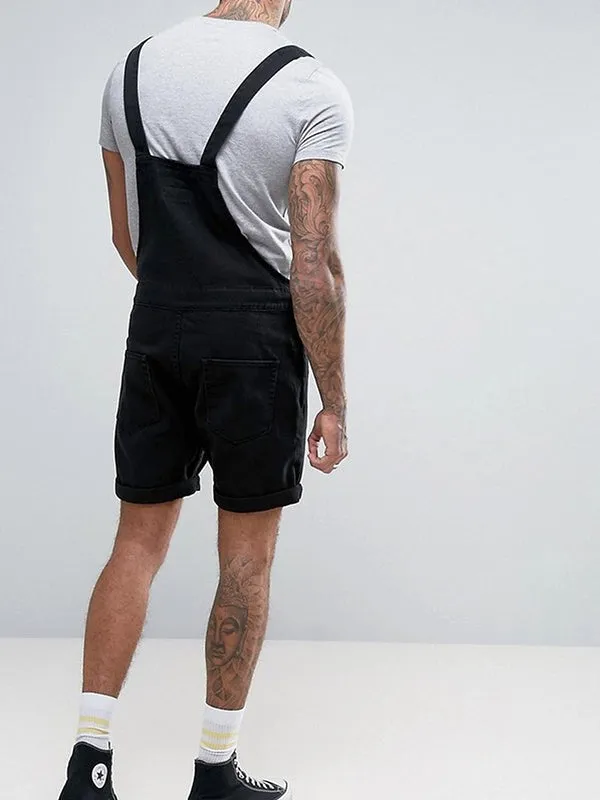 Retro  Denim White Black Hoop  Rompers