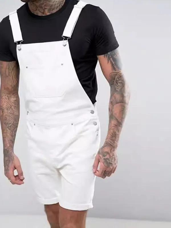 Retro Denim White Rims Rompers
