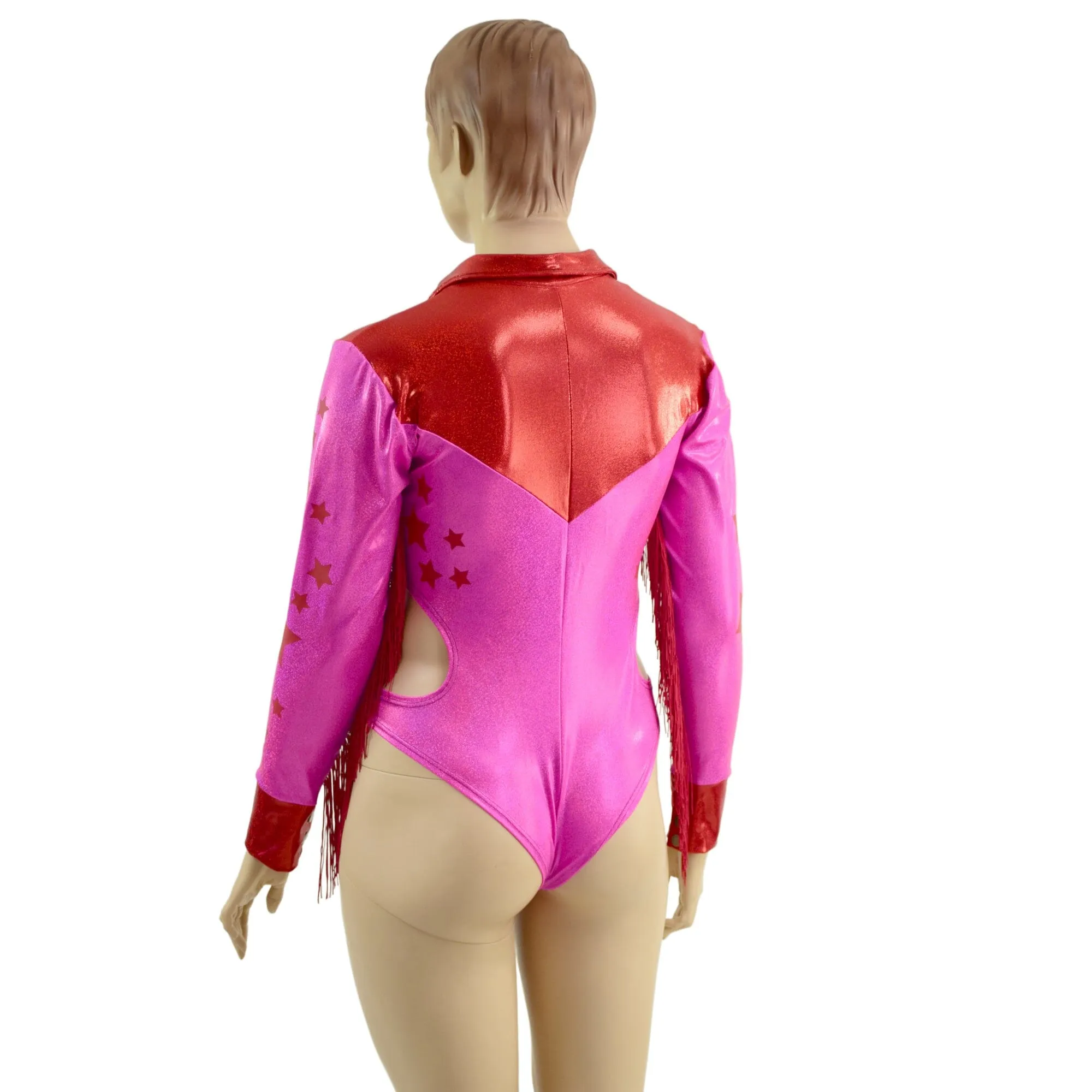 Rodeo Romper with Fringe, Vinyl Stars, and Hipnotic Cutouts