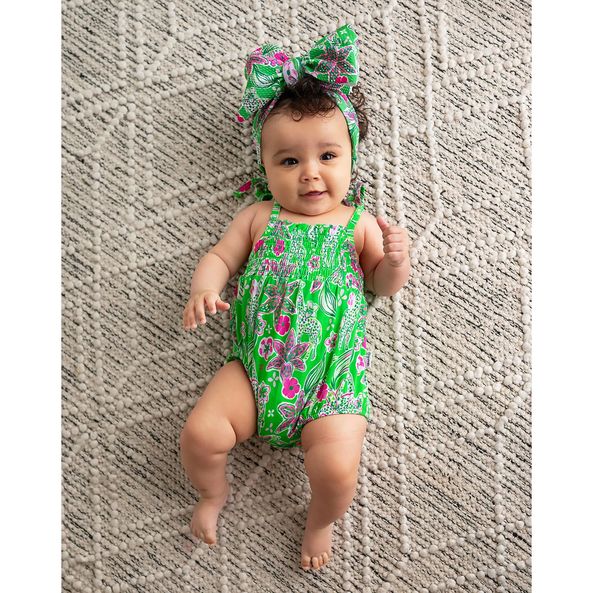 Safari SMOCKED BUBBLE ROMPER