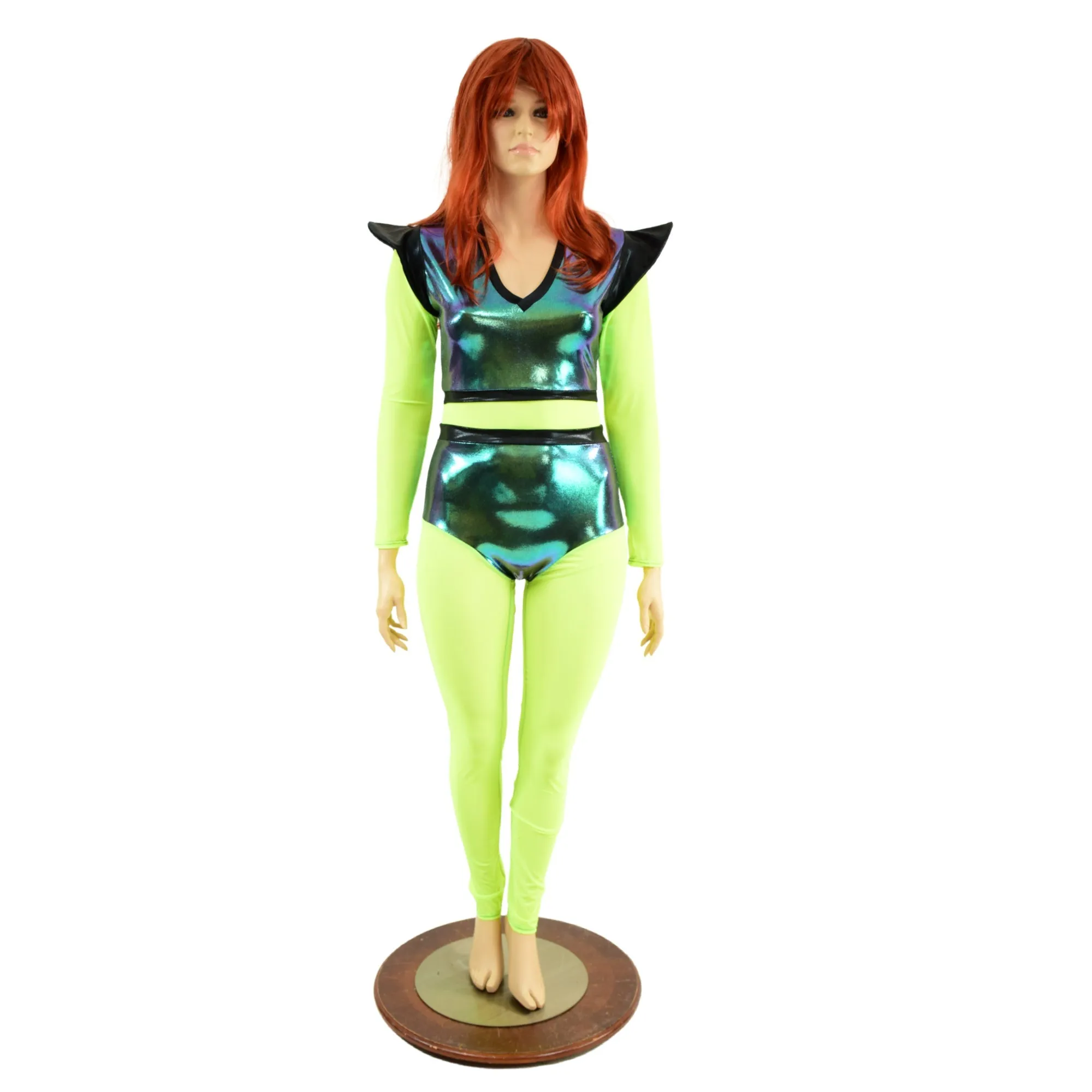 Scarab & Neon Yellow Mesh Catsuit