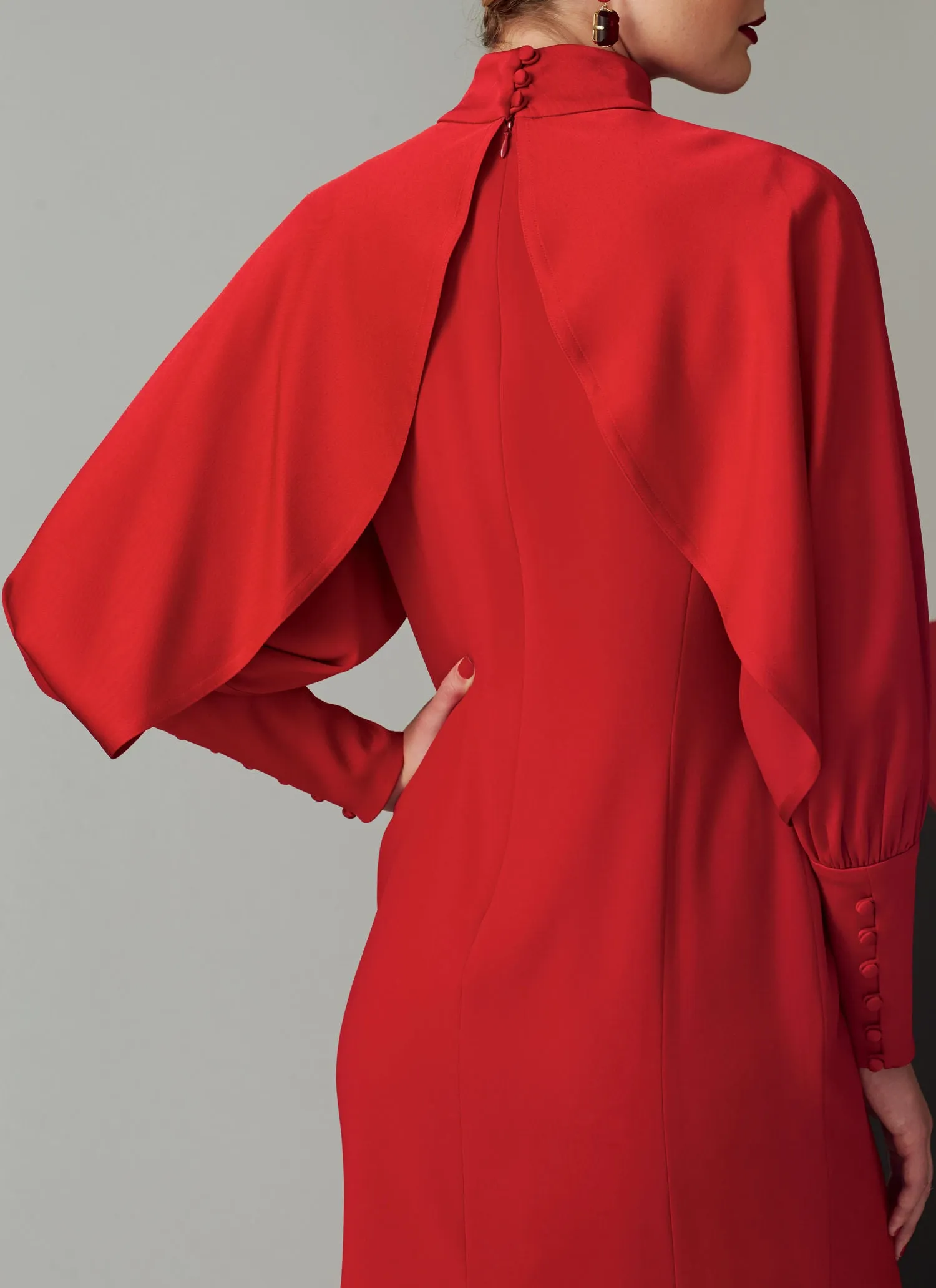 Vogue Pattern V1565 Misses' High Neck Dress with Full Sleeves